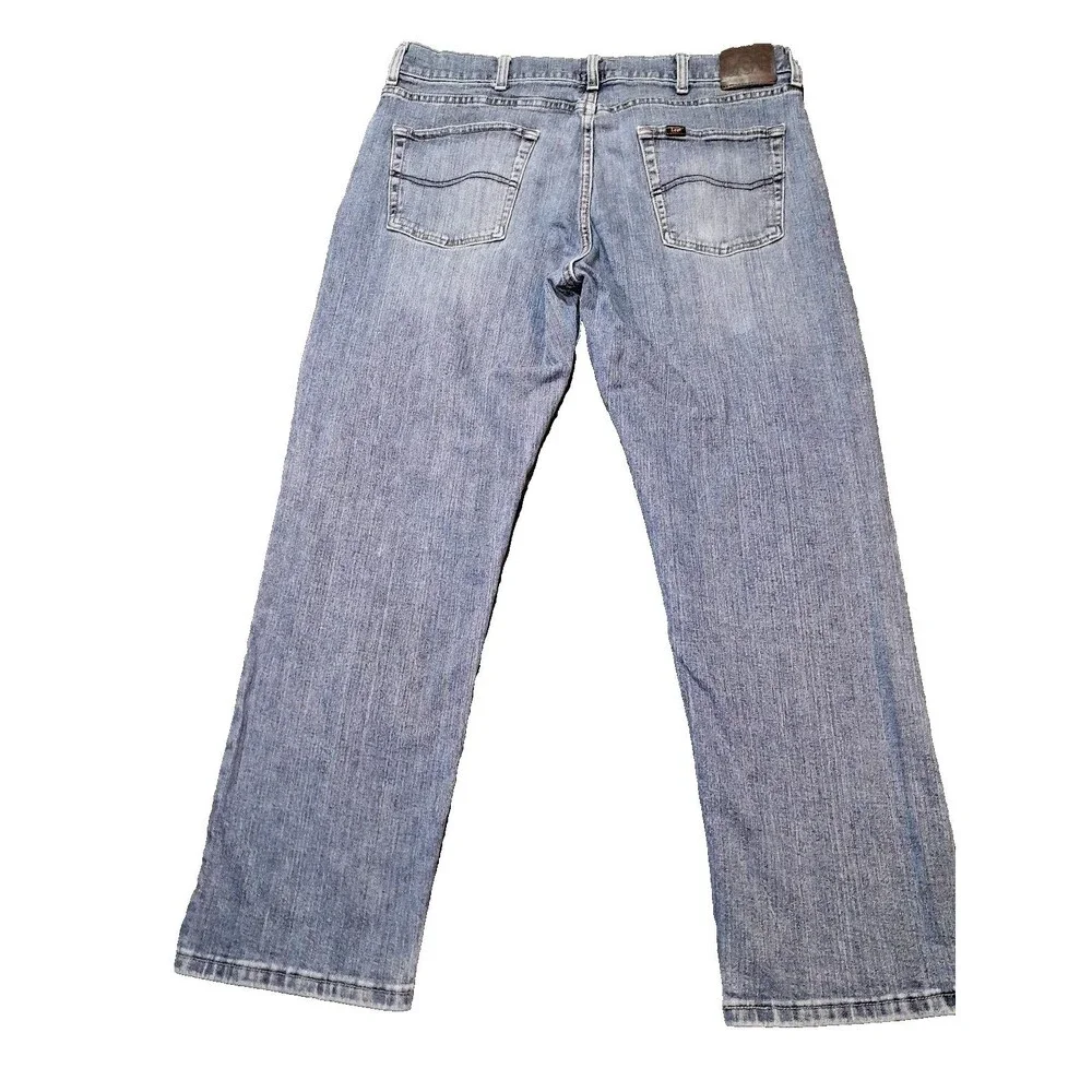 Lee Relaxed Fit Jeans Mens 36x29 Blue Medium Wash Straight Leg 100% Cotton